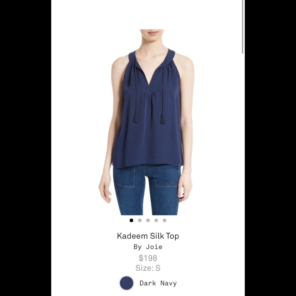 Joie - Kadeem silk top - dark navy - Size S